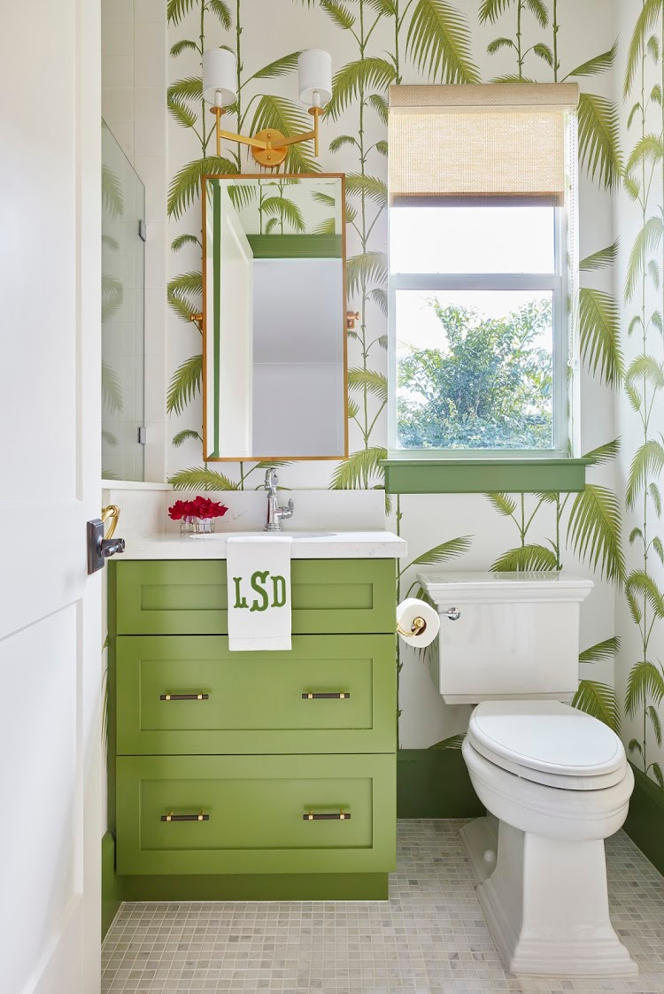 Kara Hebert Interiors bathroom in green