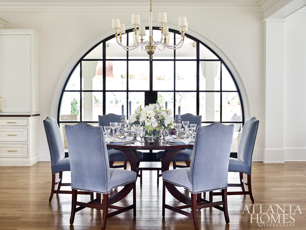 Chastain Park home dining room with round table