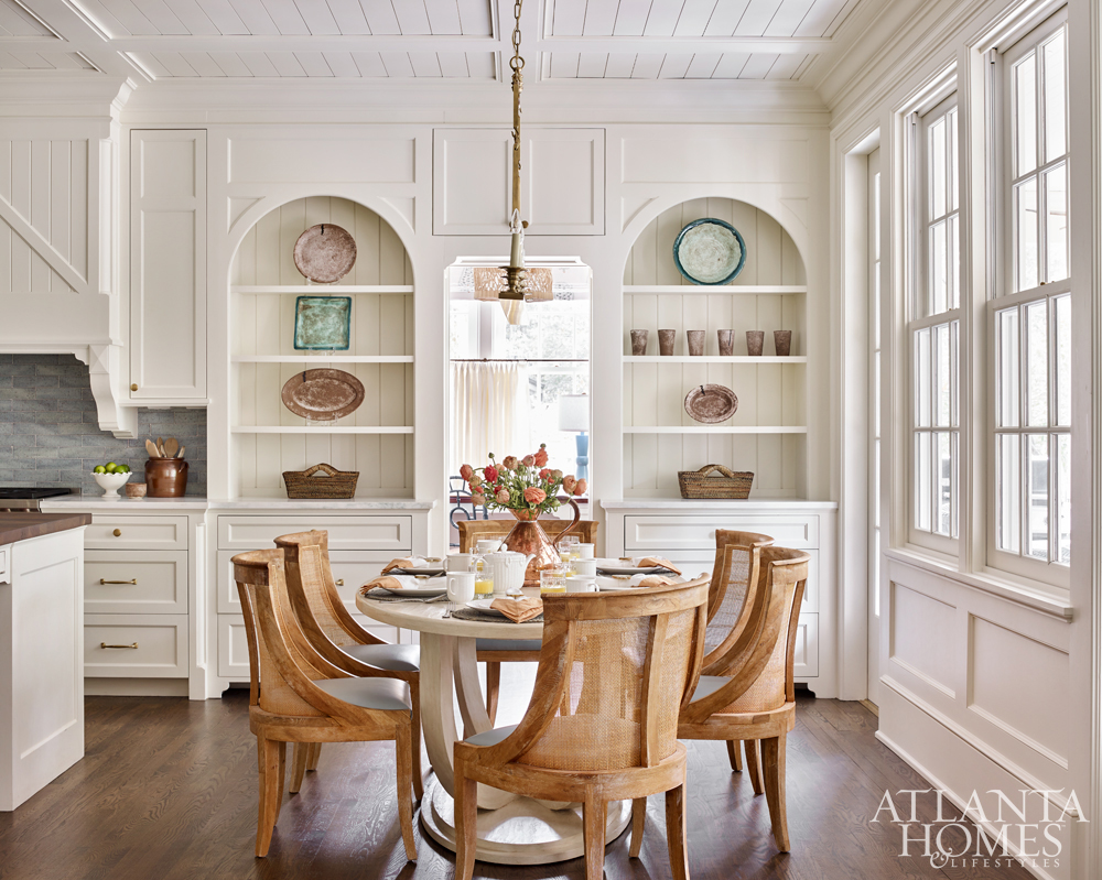 kitchen design winners with round table and shiplap ceiling