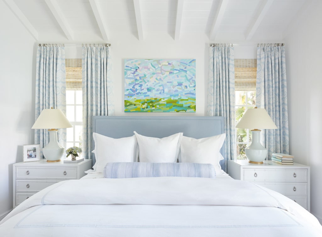 Kara Miller interiors blue and white bedroom