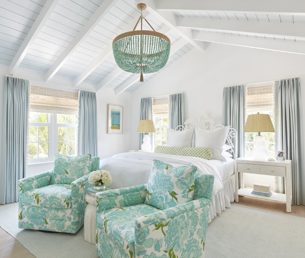 Kara Miller interiors bedroom in blue and white