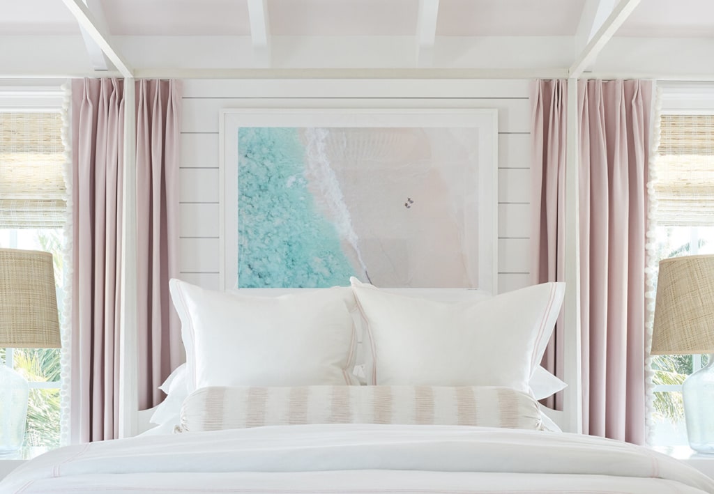 Kara Miller interiors pink and white bedroom