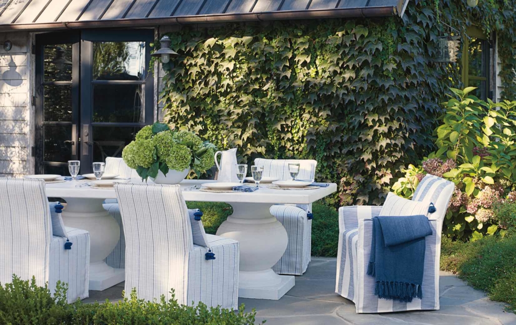 SERENA & LILY dining alfresco , Update Your Patio for Fall Dining Alfresco  - serena & lily, slipcovers