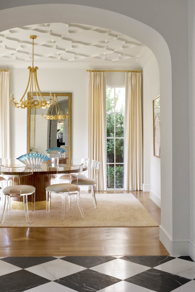 dining room table with lucite chairs