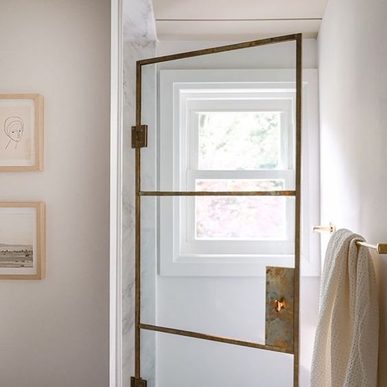 DIY Brass Shower Door - coco & jack - step into the shower