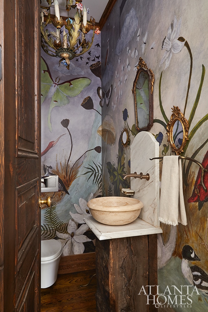 country house hand painted bathroom