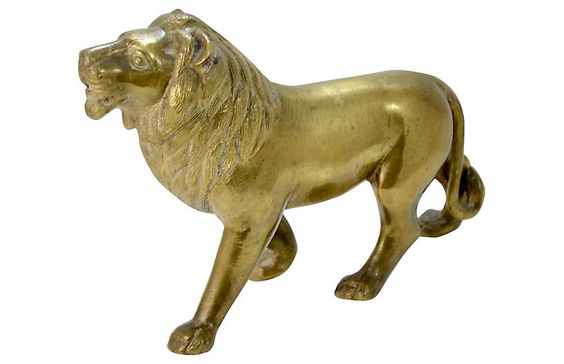 vintage brass lion for your family room