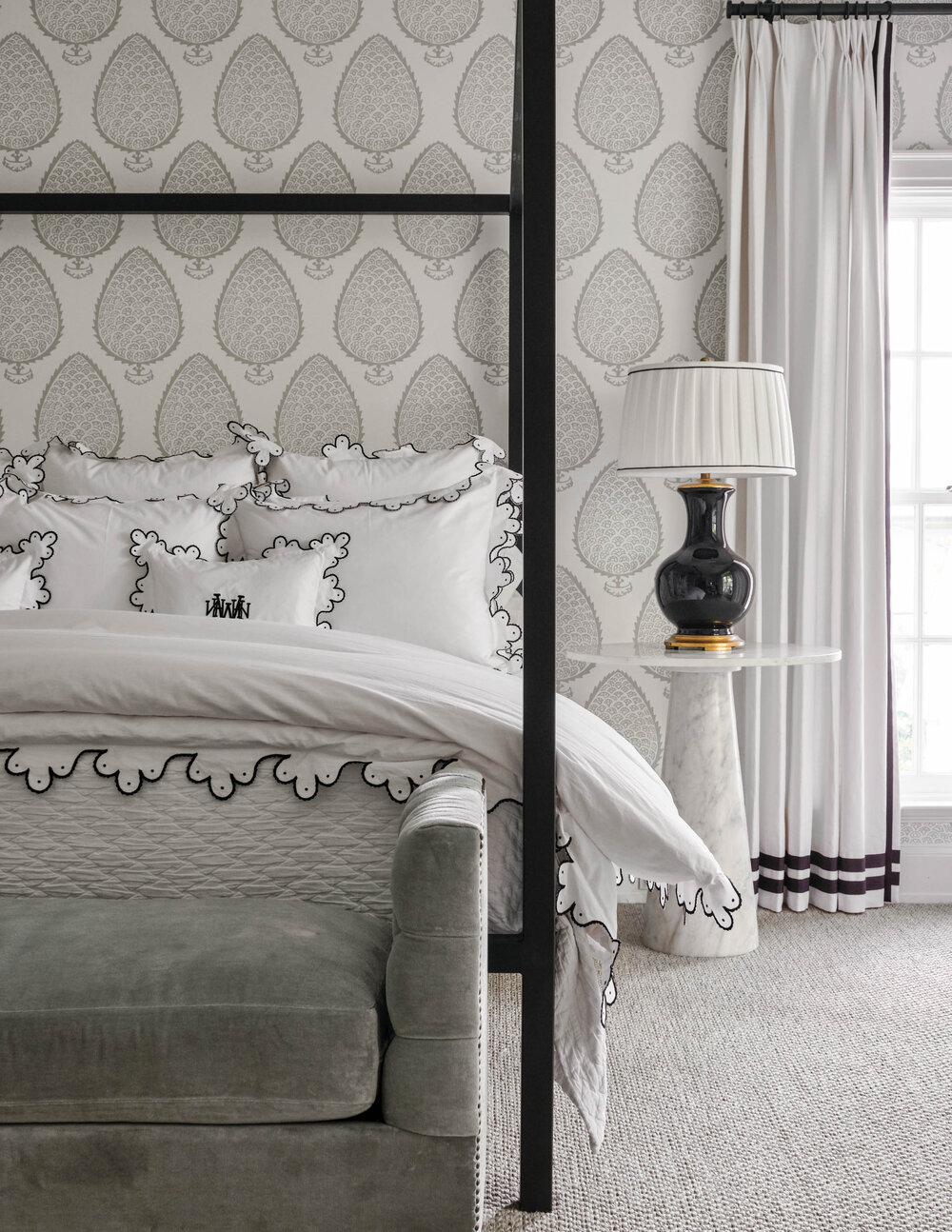 Mary Beth Wagner Interiors black and white bedroom