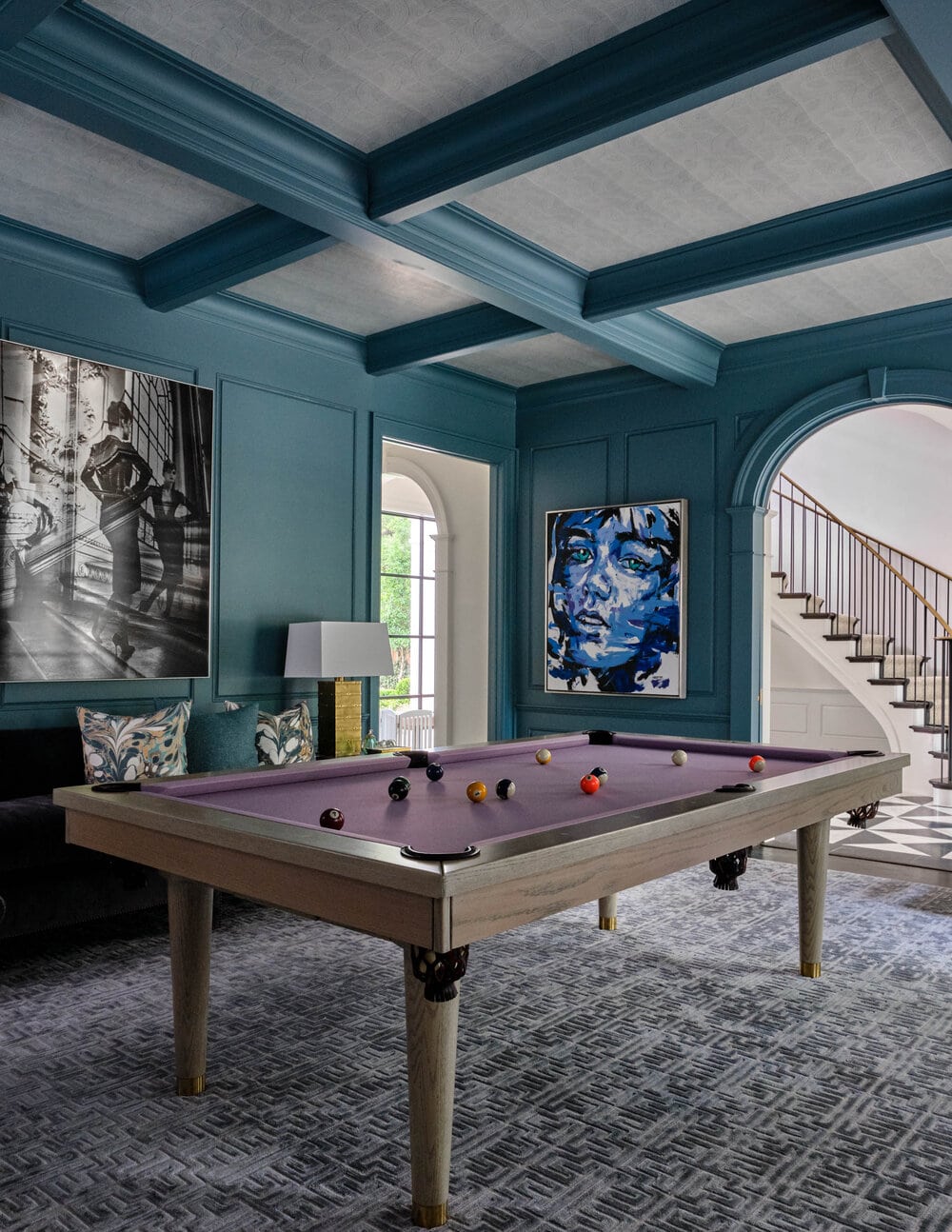 Mary Beth Wagner Interiors gameroom with pool table