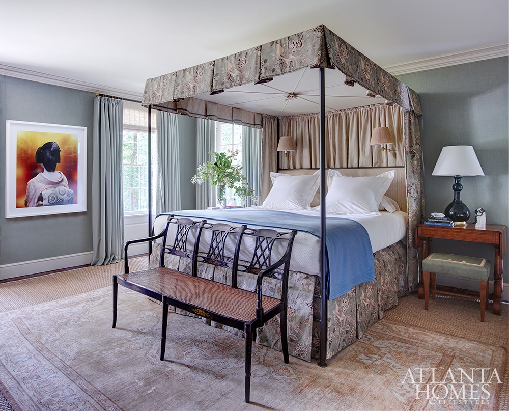 Tammy Connor Design Georgian Revival master bedroom with canopy bed