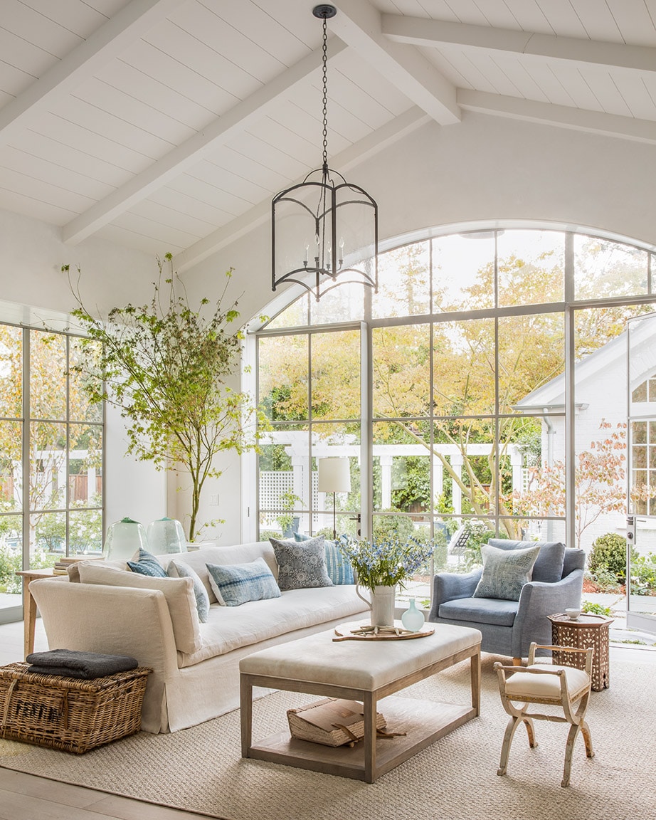 Giannetti home sunroom with shiplap
