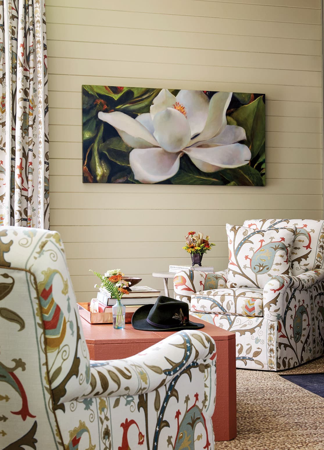 Brierfield Farm the Flower Magazine Showhouse of Editor Margot Shaw family room