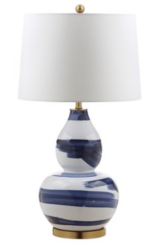 One Kings Lane blue and white lamp