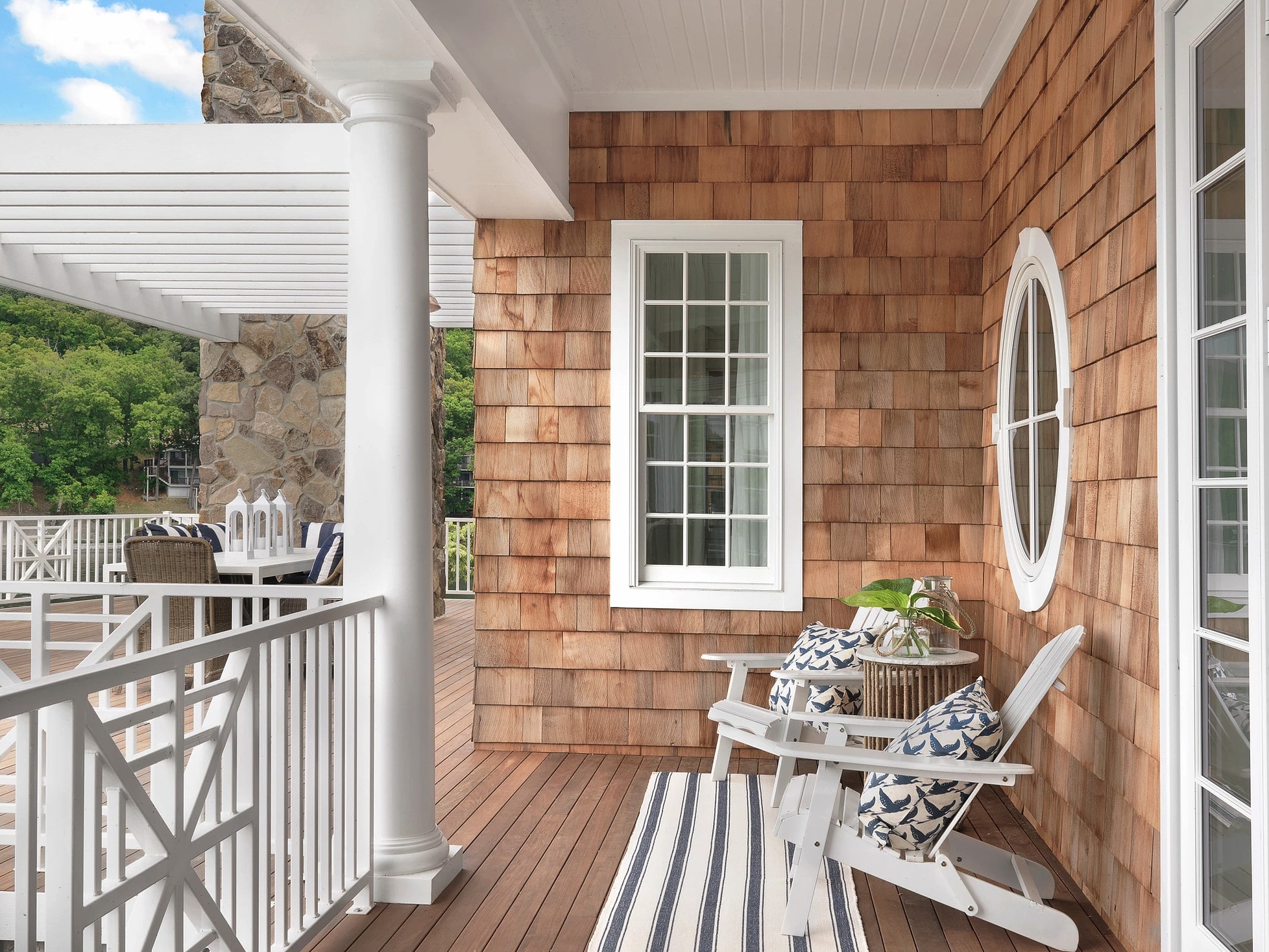 Nantucket house tour by Amy Studebaker Interior Design - Alise O'Brien Photography shingled porch