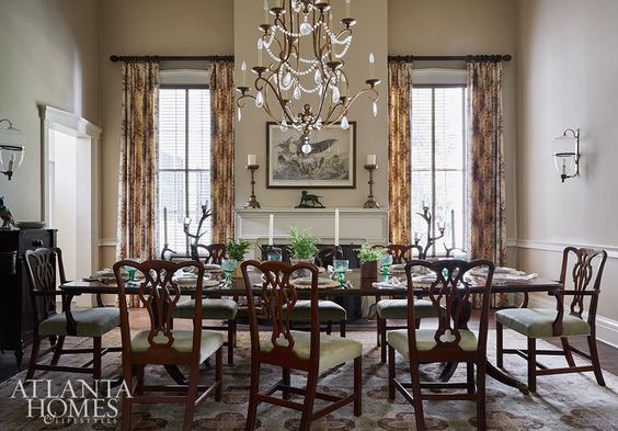 Southern Sophistication - 19th Century Estate in Atlanta Homes and Lifestyles | Interiors:  Susan Lapelle, Lapelle Interiors | Landscape Design:  Carson McElheney Landscape Architecture & Design | Photography: Emily Followill dining room