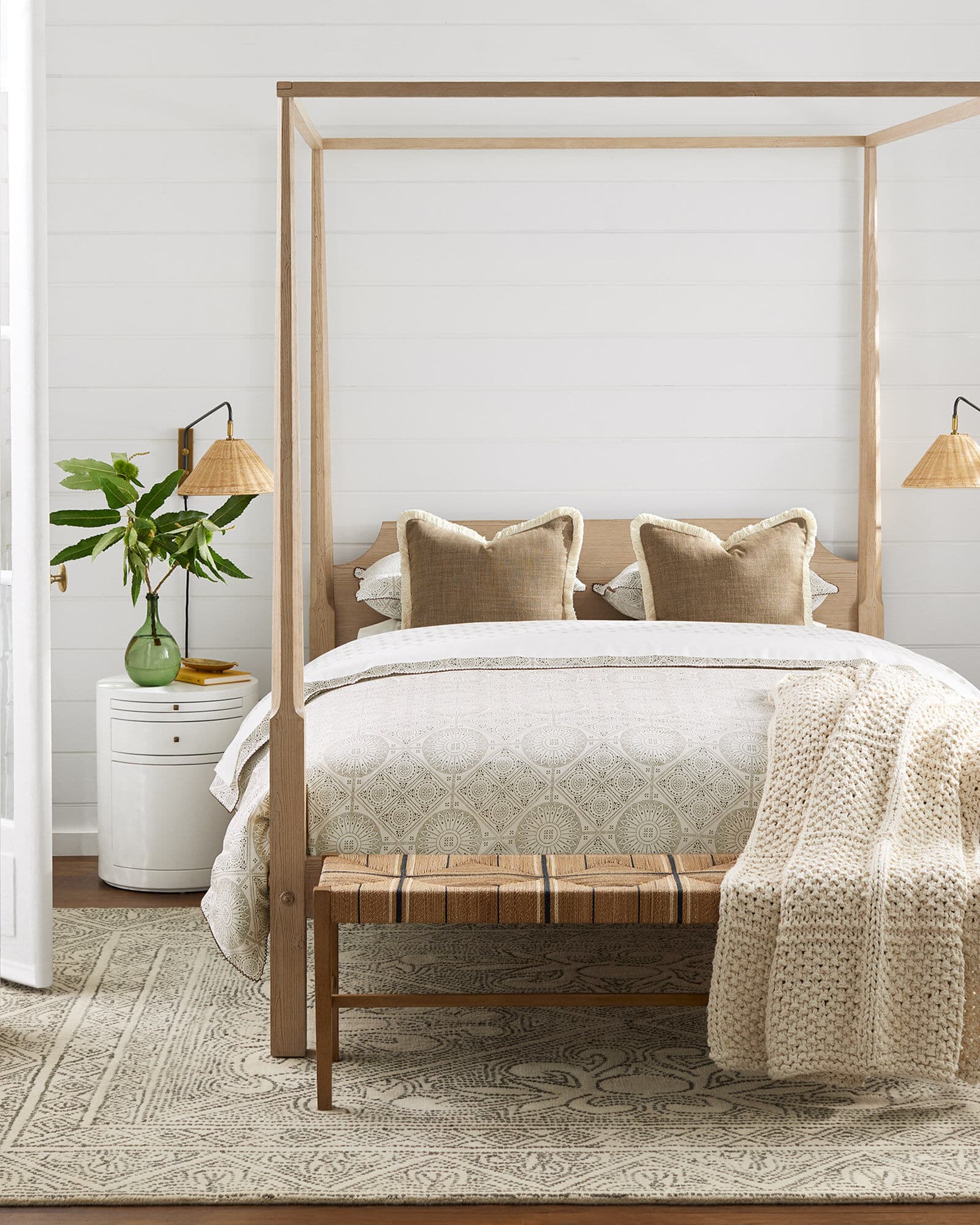Serena & Lily Whitaker Four Poster Bed | Sunbleached Pine