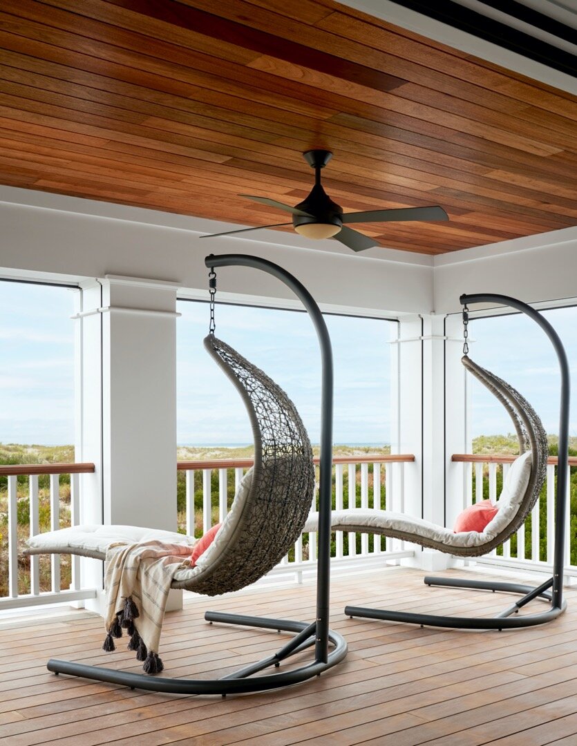 Ocean City beach house porch designed by Stephanie Kraus | Nathan Schroder Photography 