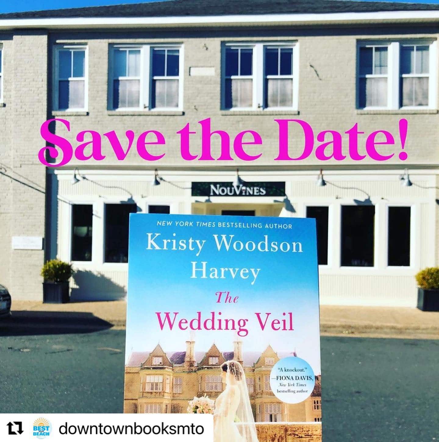 It’s getting real!! Full tour dates coming at the end of the week. If you’re near the OBX (or want a vacay!) save the date for April 6!!! Tickets available Friday!
#repost @downtownbooksmto with @make_repost
・・・
April 6… A Toast to The Wedding Veil with @kristywharvey .. tickets and details available Friday! @nouvines #booksigning #meettheauthor #authorevent #biltmoreestate #downtownmanteo #manteoreads #obxbooks #weddingveil