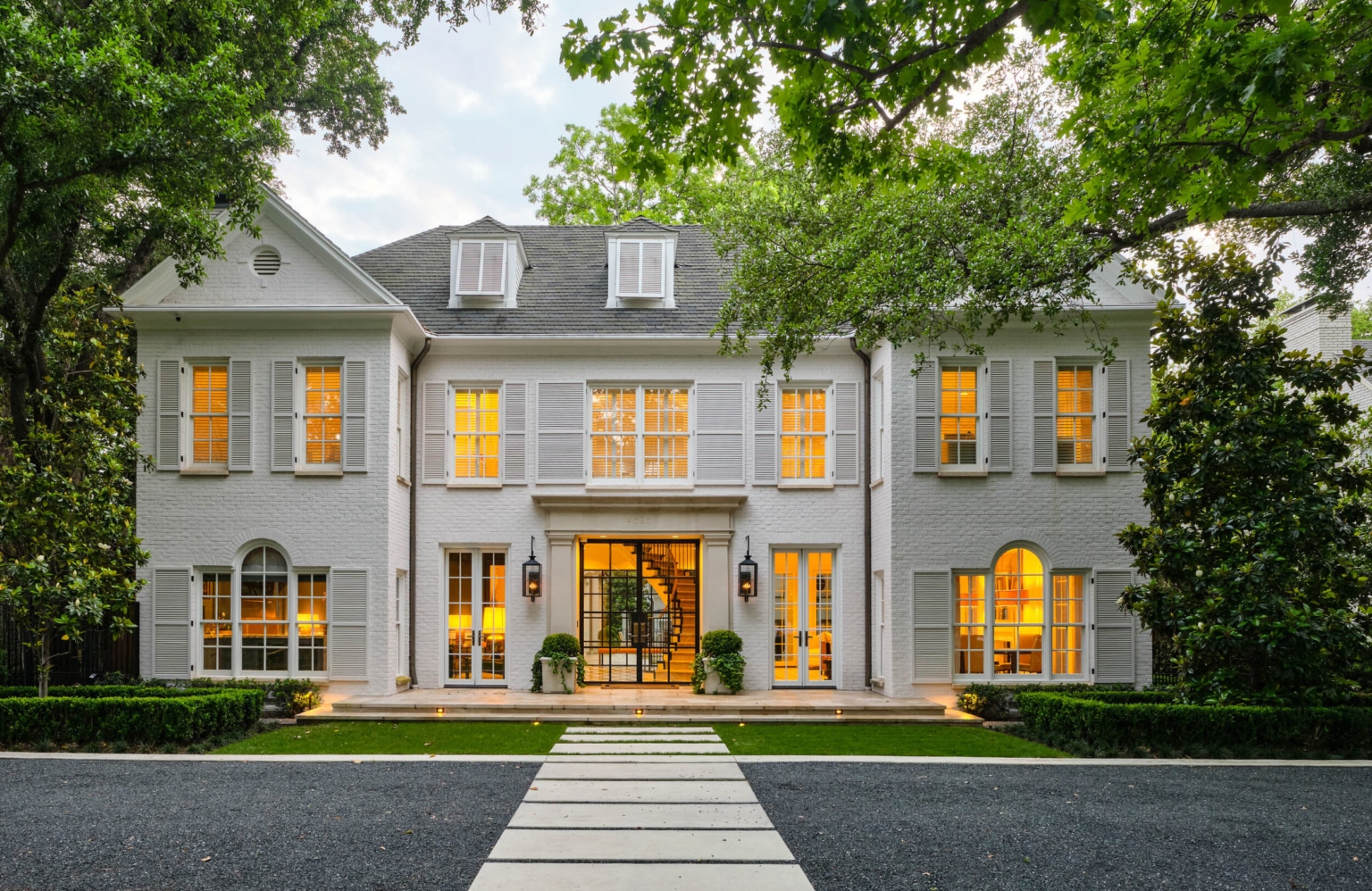 Mary Beth Wagner Interiors | Nathan Schroder Photography | blog post | white house | curb appeal | exterior | architect | architecture | dormers | white shutters | steel doors 
