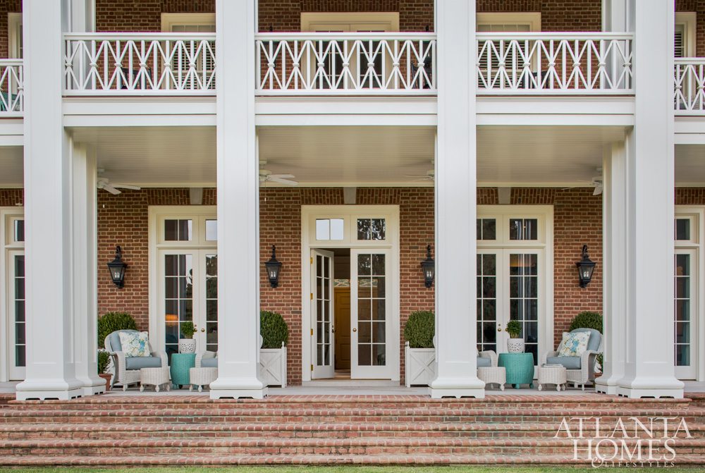 Source: Atlanta Homes & Lifestyles | Architect: C. Brandon Ingram | Interior Design: Mallory Mathison | Photography:  Jeff Herr - | extraordinary porch - double porch- covered porch - porch design - porch design ideas