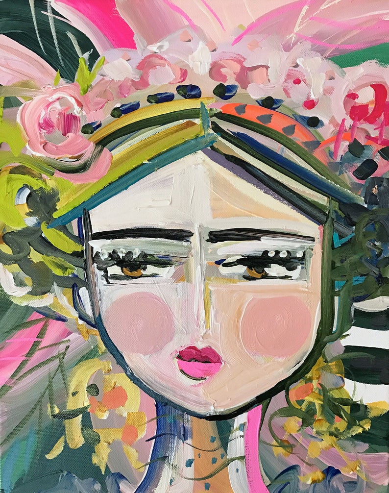 Maren Devine art | abstract art - warrior girl - colorful art - artist - artwork