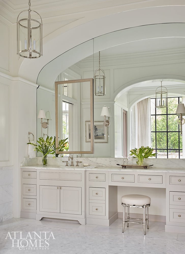 Interior Design: Melanie Milner and Katie Moorhouse of Design Atlelier - Photography: David Christensen - bathroom - bathroom design - bathroom mirror - bathroom tile - bathroom decor - arch -Southern Home with Plenty of Style