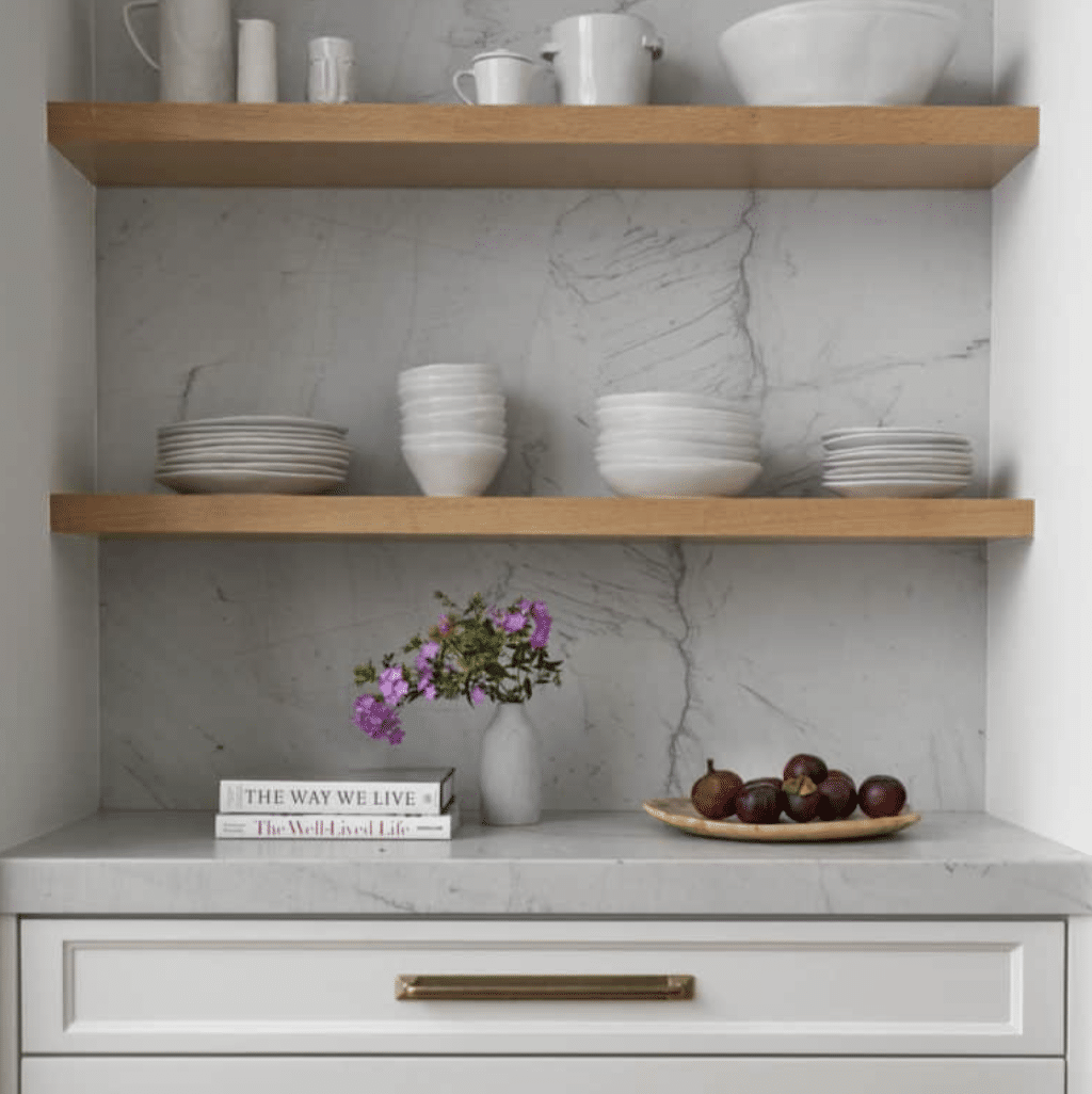 Morgan Farrow Interior Design - Nathan Schroder Photography - elegant kitchen - kitchen design - kitchen inspo - kitchen inspiration - wood beams