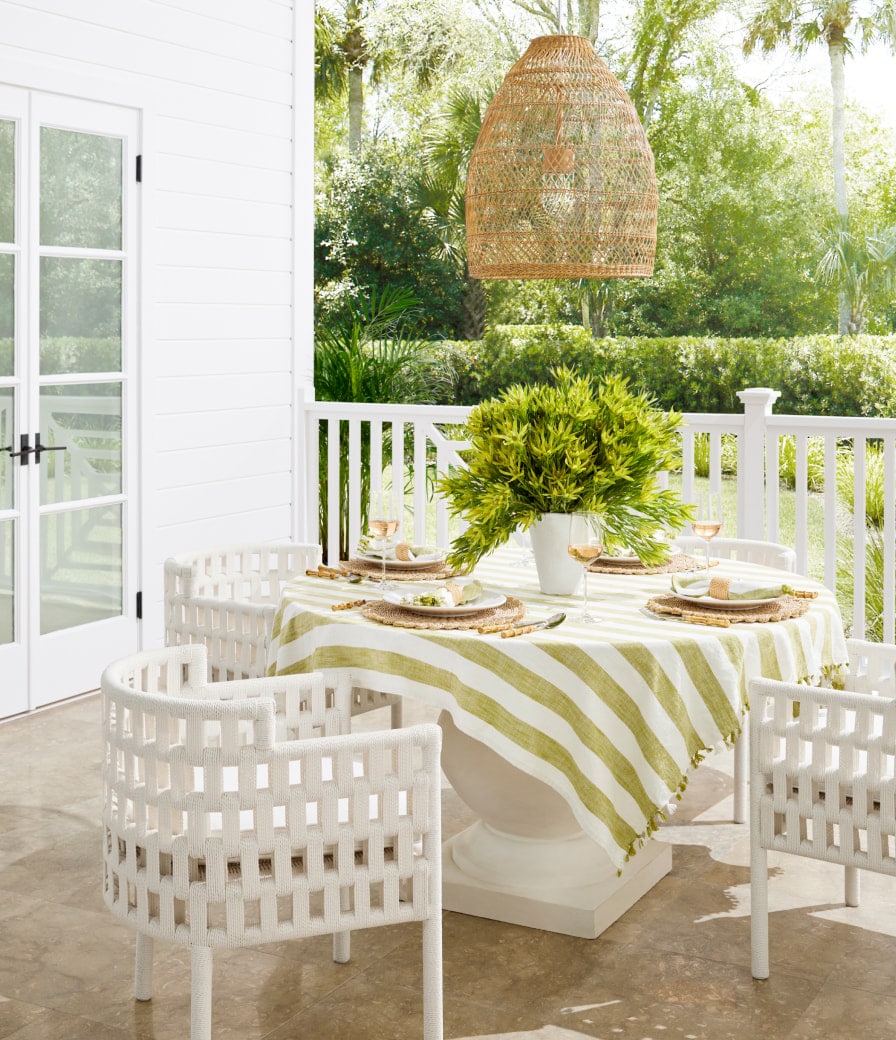 dining alfresco with Serena & Lily - porch - outdoor - dining - 