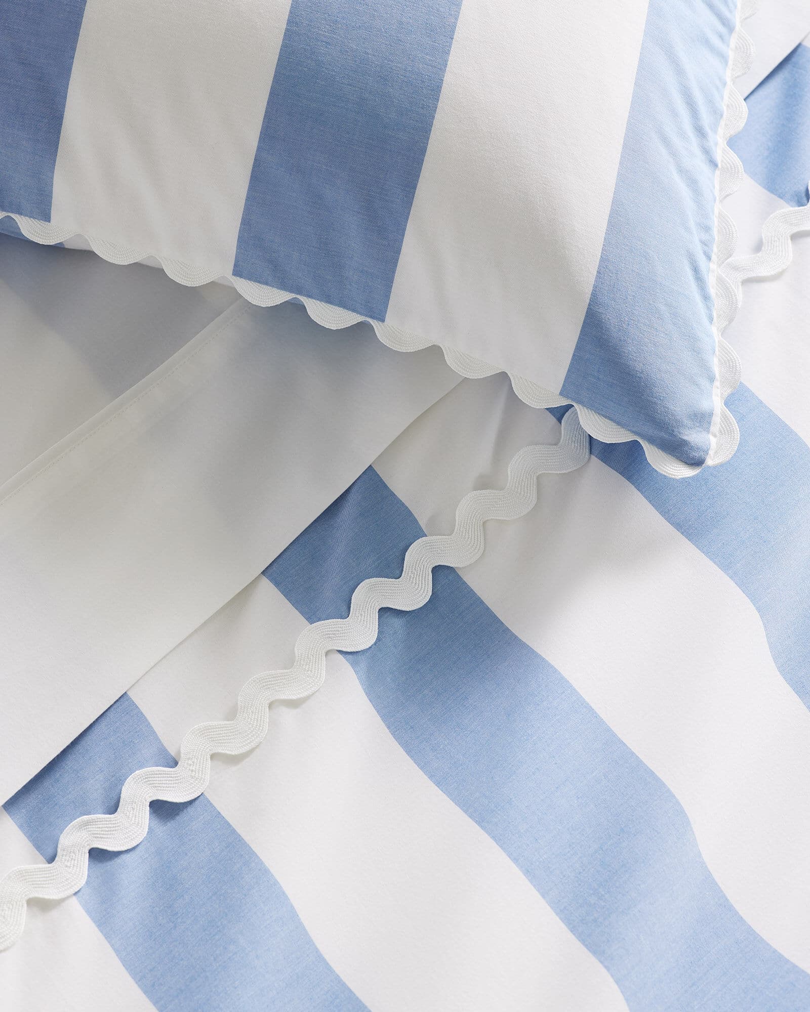 Blue & white stripe bedding perfect for summer - Serena & Lily - rickrack
