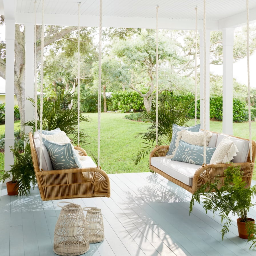 Serena and Lily outdoor living sale - porch swing, porch, covered porch, 