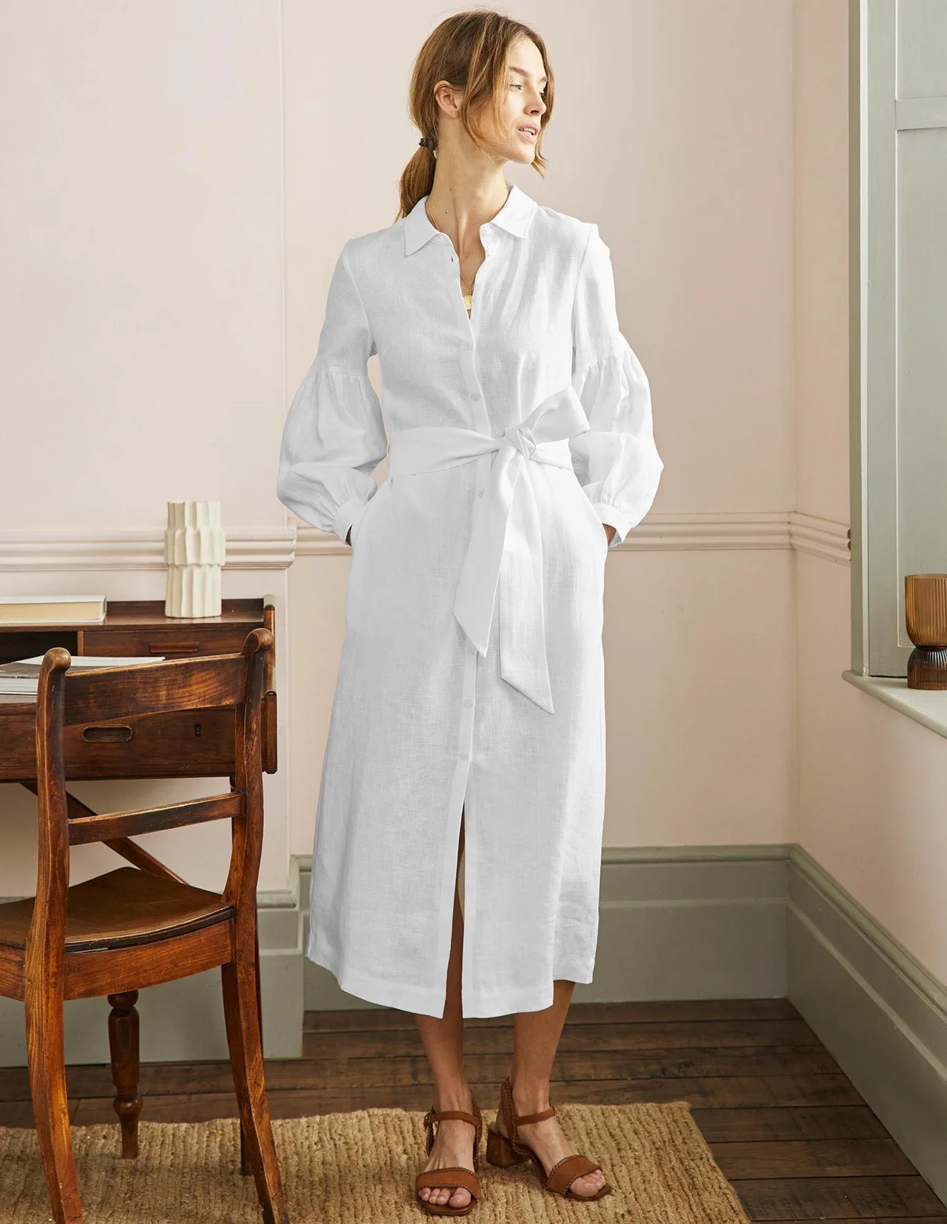 Boden white Linen dress for spring - linen - fashion - shopping - maxi dress