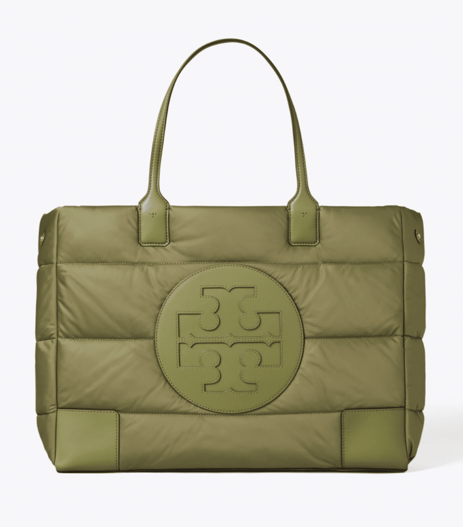 Tory Burch handbag - green puffer tote bag - tote bag - handbag - greens