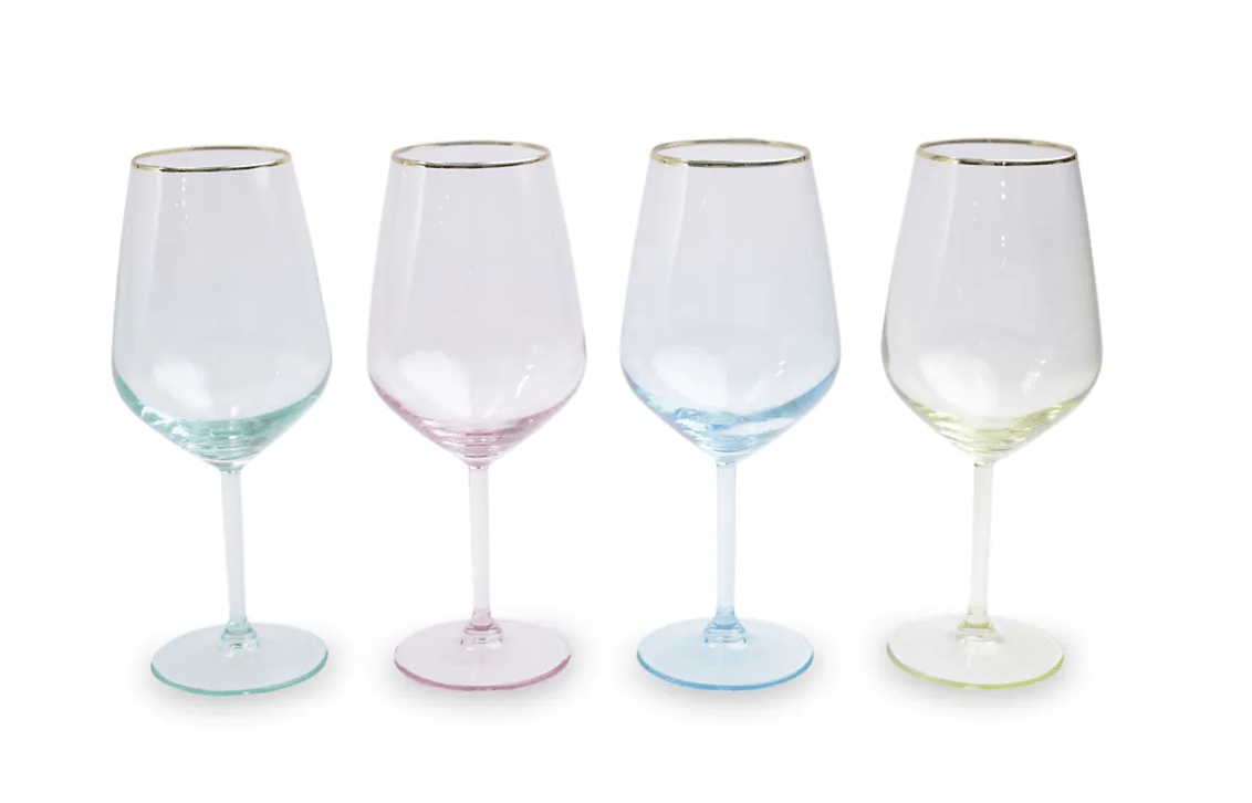 Vietri Wine Glass set - colored wine glasses -splash of color