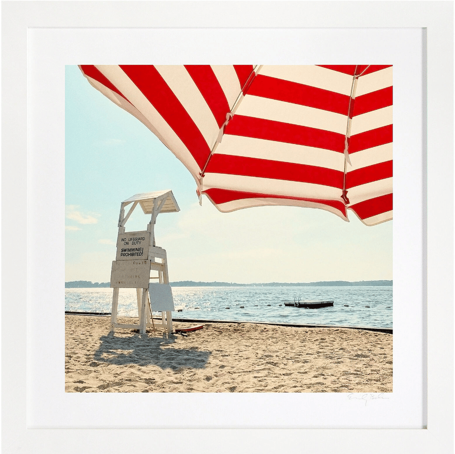 Serena and Lily beach art - red and white stripe