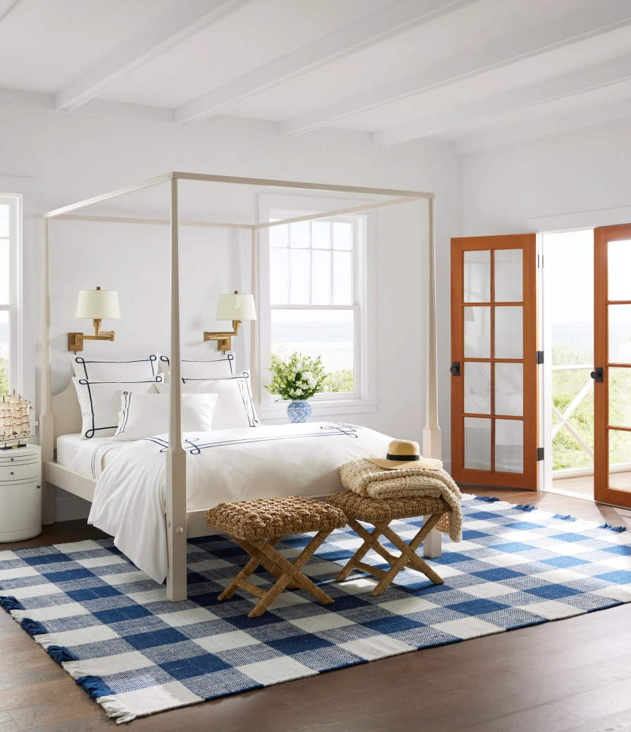 Bedroom Design - serena & lily - blue and white - canopy bed - home decor - bedroom decor - bedroom design - refined bedroom