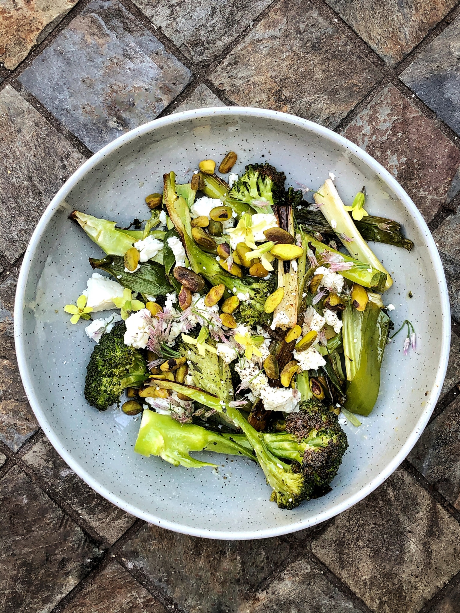 marvelous Broccoli, Scallions, Feta and Pistachio Salad- rose & ivy - recipe - broccoli salad recipe 