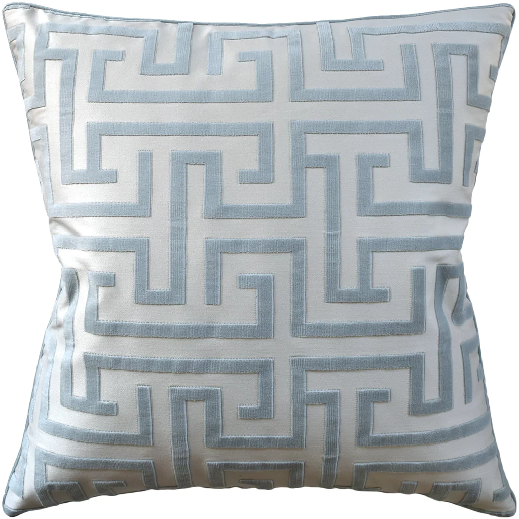 Ming Trail Pillows- paloma & co - blue and white pillow - velvet pillow - oasisvelvet pillows - home decor - home accessories