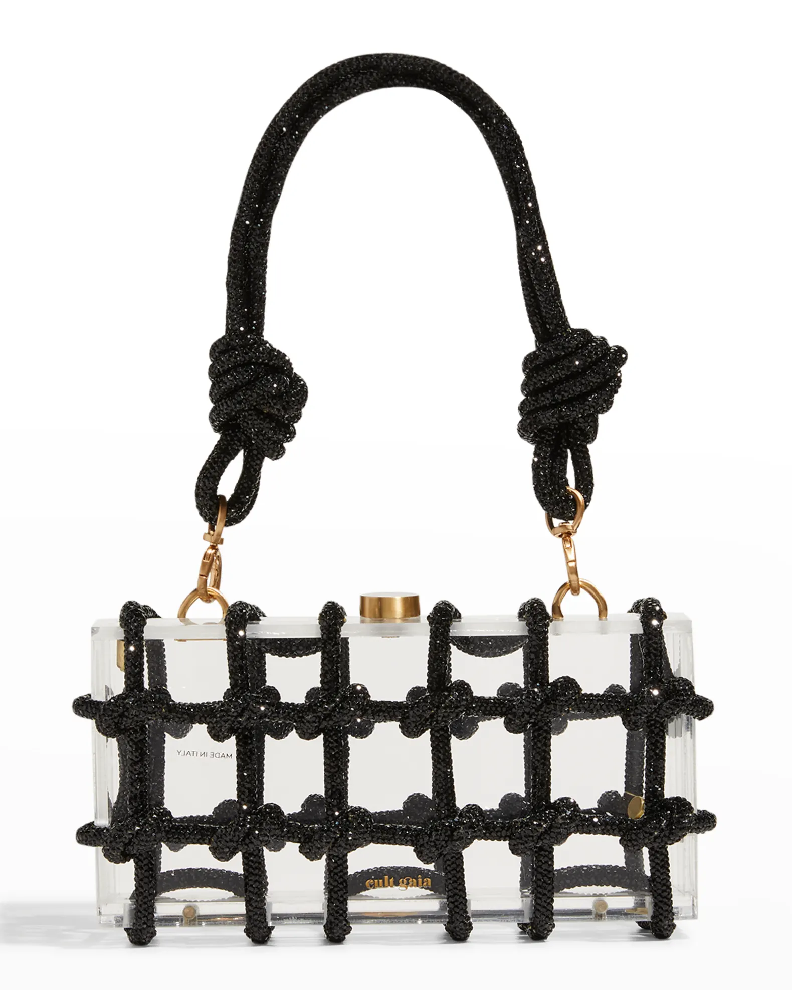Cult Gaia Box Shoulder Bag- Neiman Marcus - handbag - fashion accessory - lucite bag - lucite clutch 
