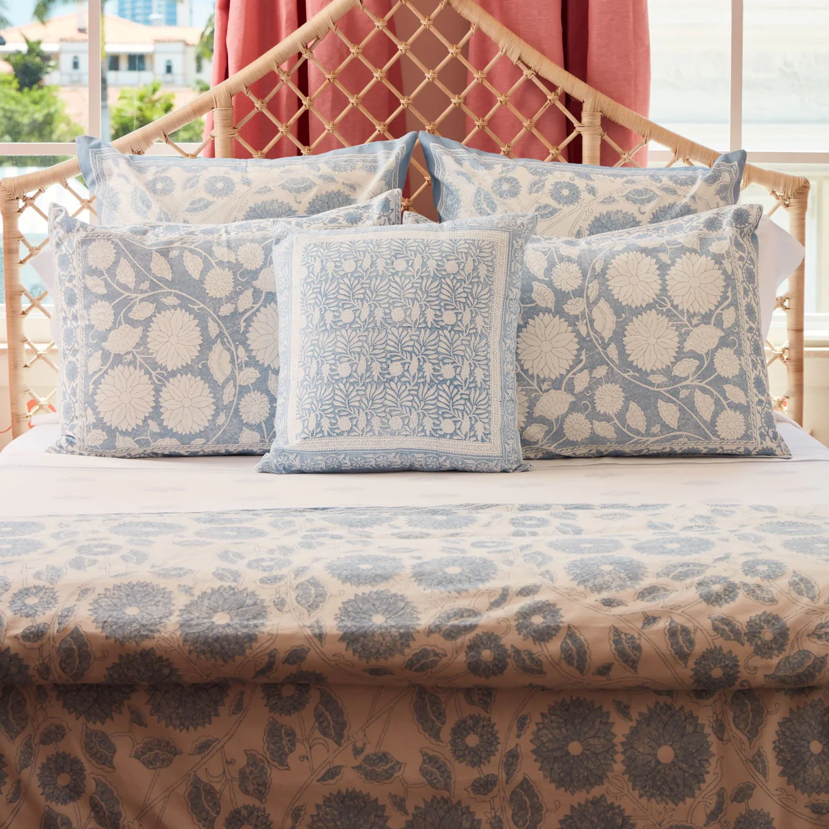 Calypso Linens  - amanda lindroth- bedding - blue and white bedding