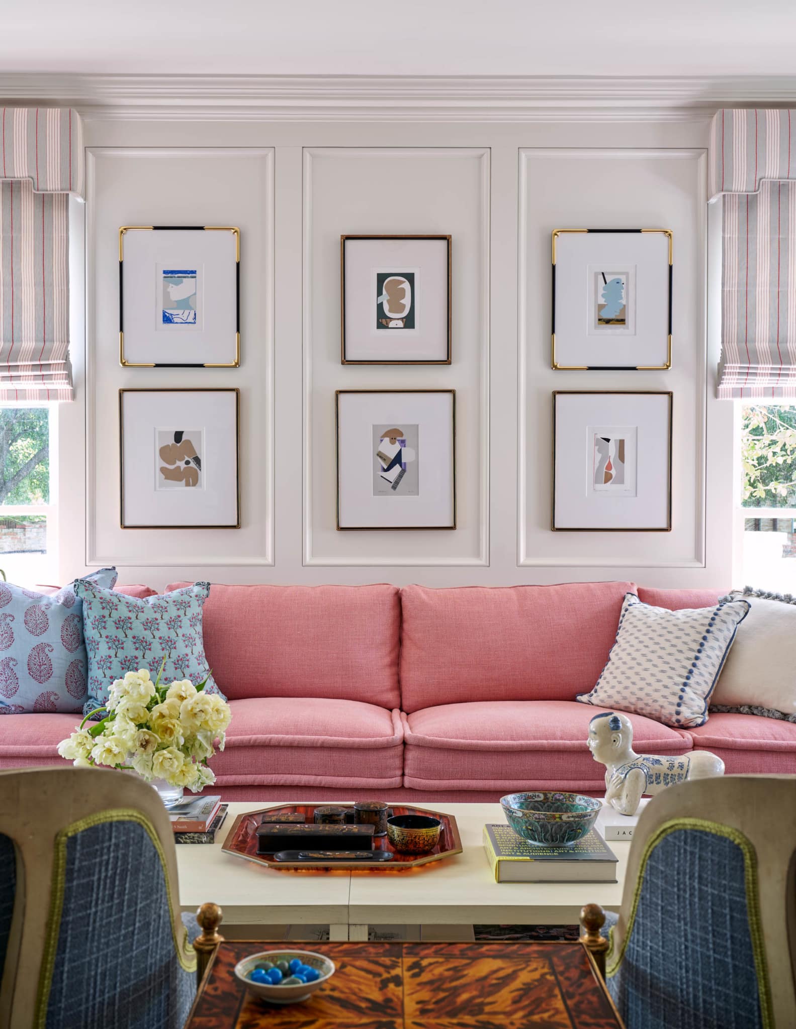 Collins Interiors | Nathan Schroder Photography living room, gallery wall