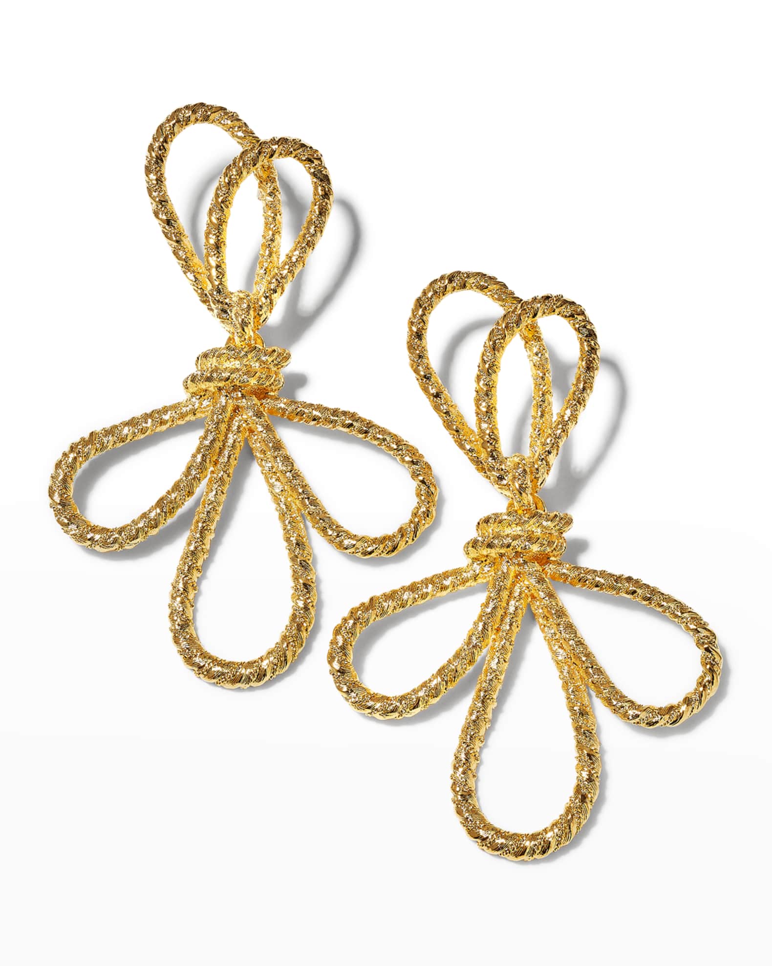 Kenneth Jay Lane Satin Gold Bow Earrings - neiman marcus