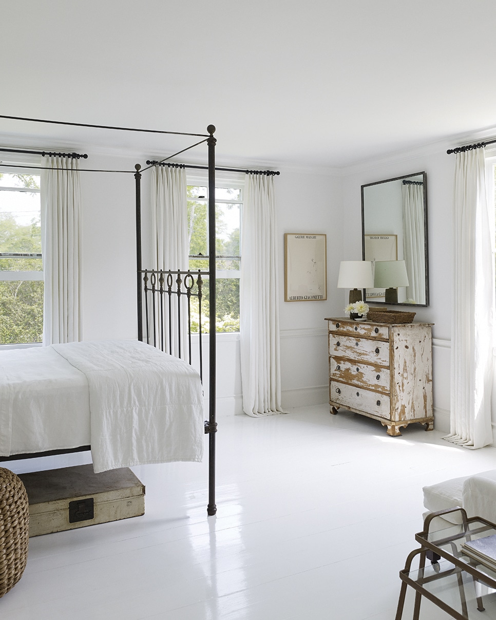 Mark Cunningham designed Southampton home -bedroom, canopy bed, bedroom design, bedroom decor