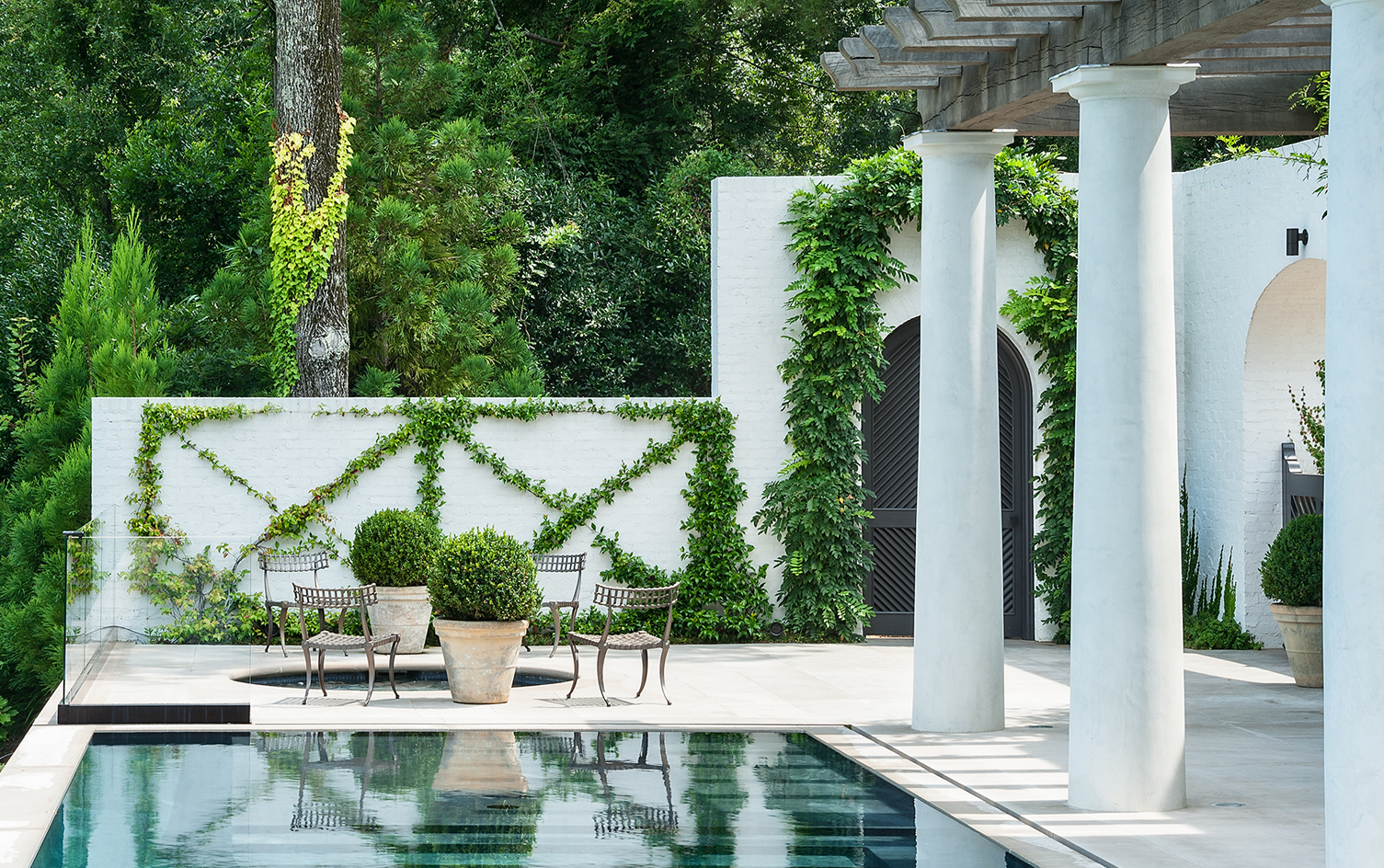  Paul Bates Architect and Patti Woods Interiors - outdoor area with pool and climbing vines