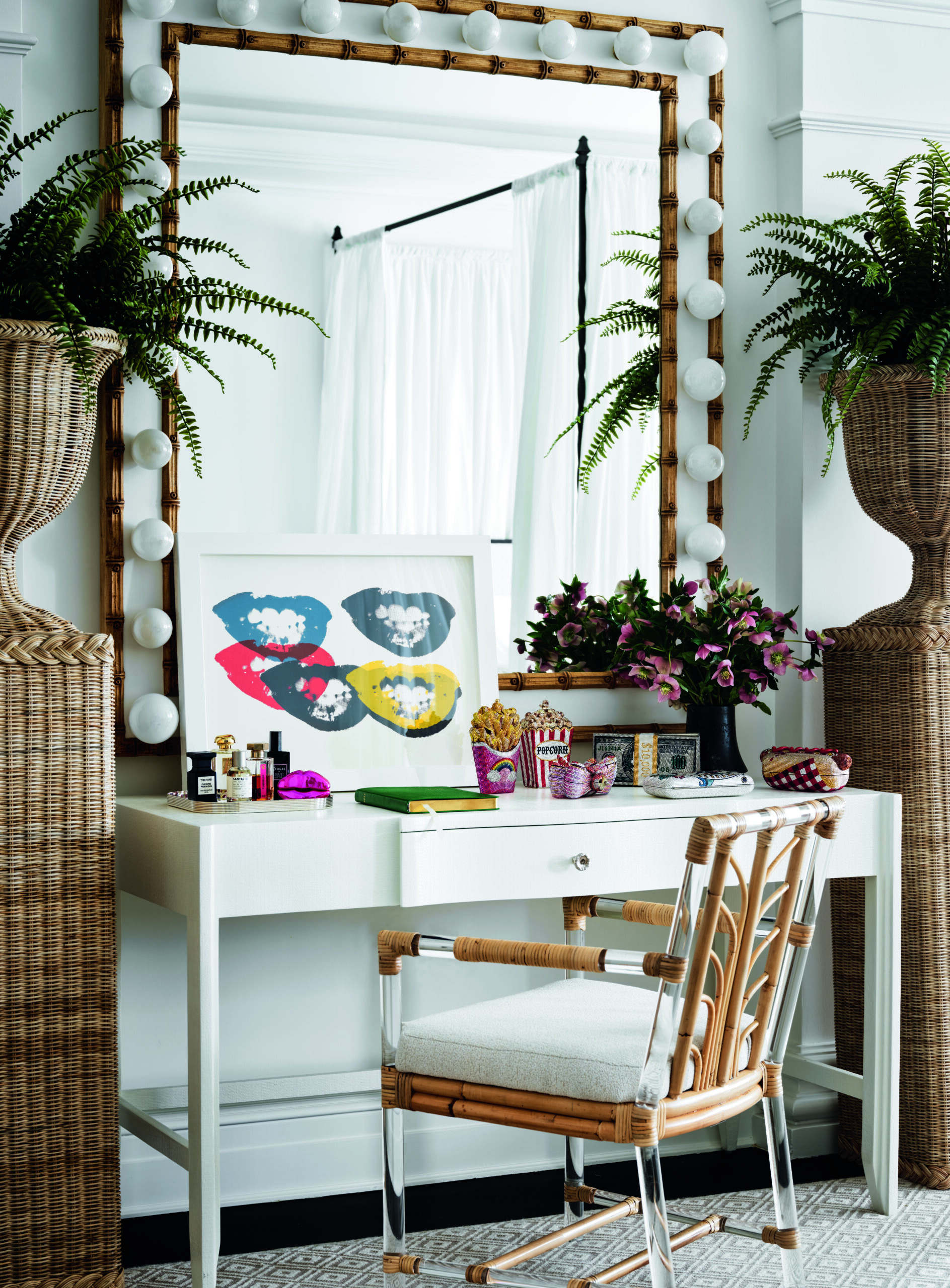 There are few things we look forward to more than sharing a sneak peek of a new coffee table book! If you are looking for chic, sophisticated and stylish living, don't miss the latest addition to our collection,  Hilfiger Homes.  Makeup vanity and makeup mirror