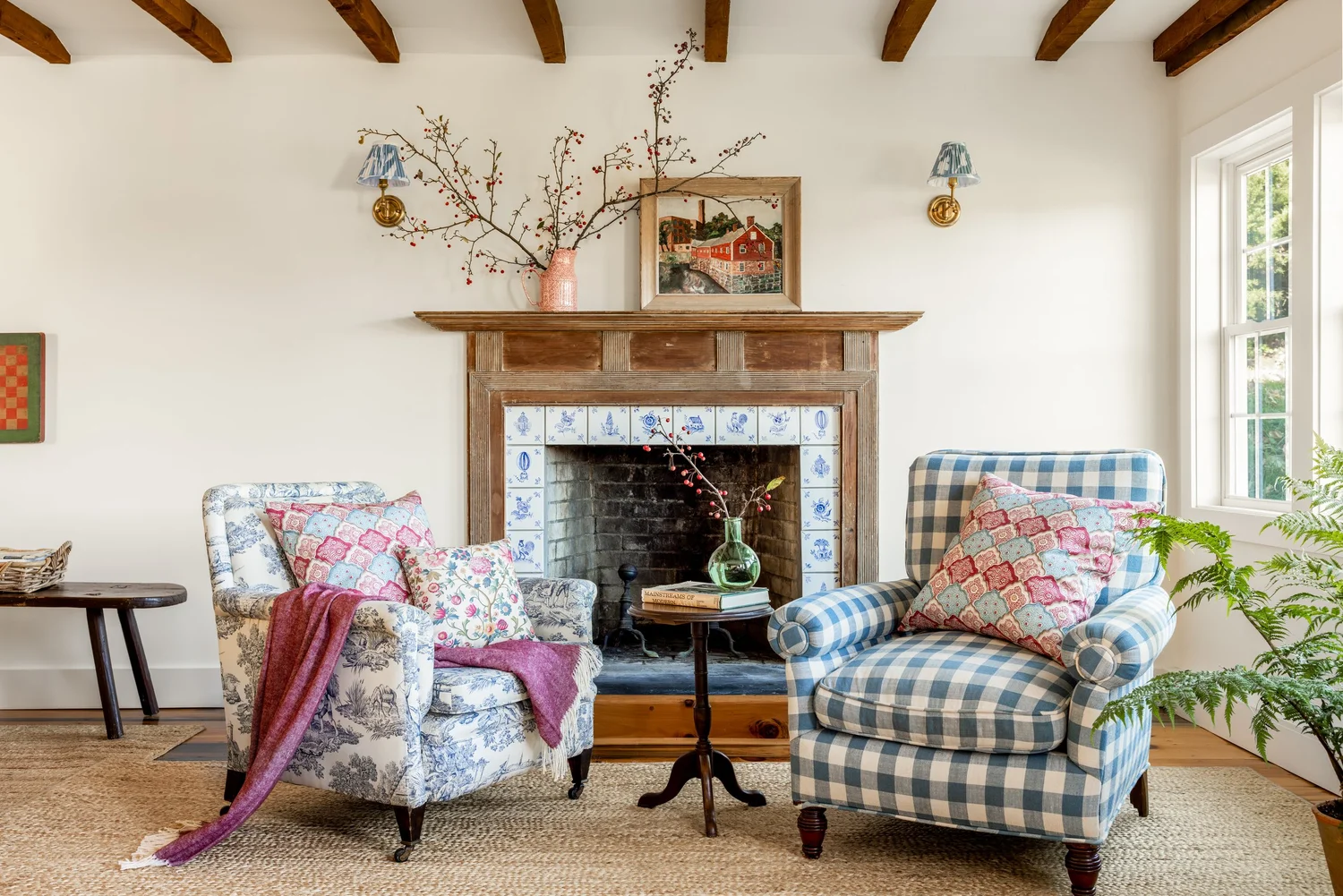 Discover 6 cozy home decor tips to make your home inviting. From simple decor updates to warm lighting ideas, create a space you’ll love! Ariel Okin Interior Design | Julie Leffell Photography - love the warmth of the wood beams in the living room