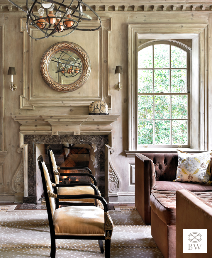 Beth Webb, one of our favorite designers and most frequented credits on Design Chic, is celebrated for her exceptional talent in interior design. Webb seamlessly blends timeless elegance with contemporary functionality, and these stunning living rooms are no exception. Emily Followill Photography - living room with applied molding and tufted sofa and round mirror