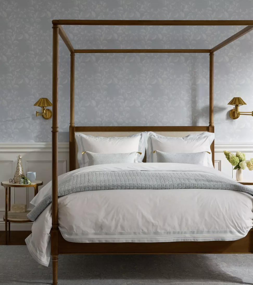It’s no secret how much we love Serena & Lily and every season we are excited to see their fabulous new finds.  A fun bench, stylish chairs, the coziest bedding…we love it all .  Take a look at a few of our favorite bedrooms like this blue and white beauty with canopy bed