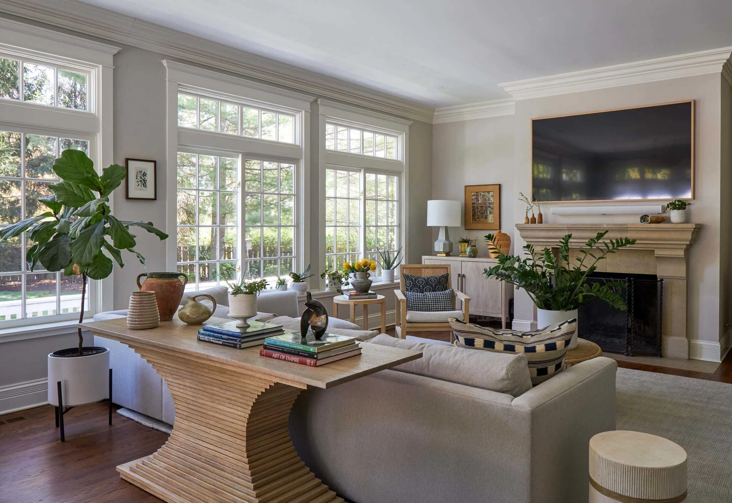 Imparfait Design Studio is celebrated for their exceptional talent in interior design that seamlessly merges timeless elegance with contemporary functionality,and these beautiful living rooms are no exception. Michael Alan Kaskel Photography