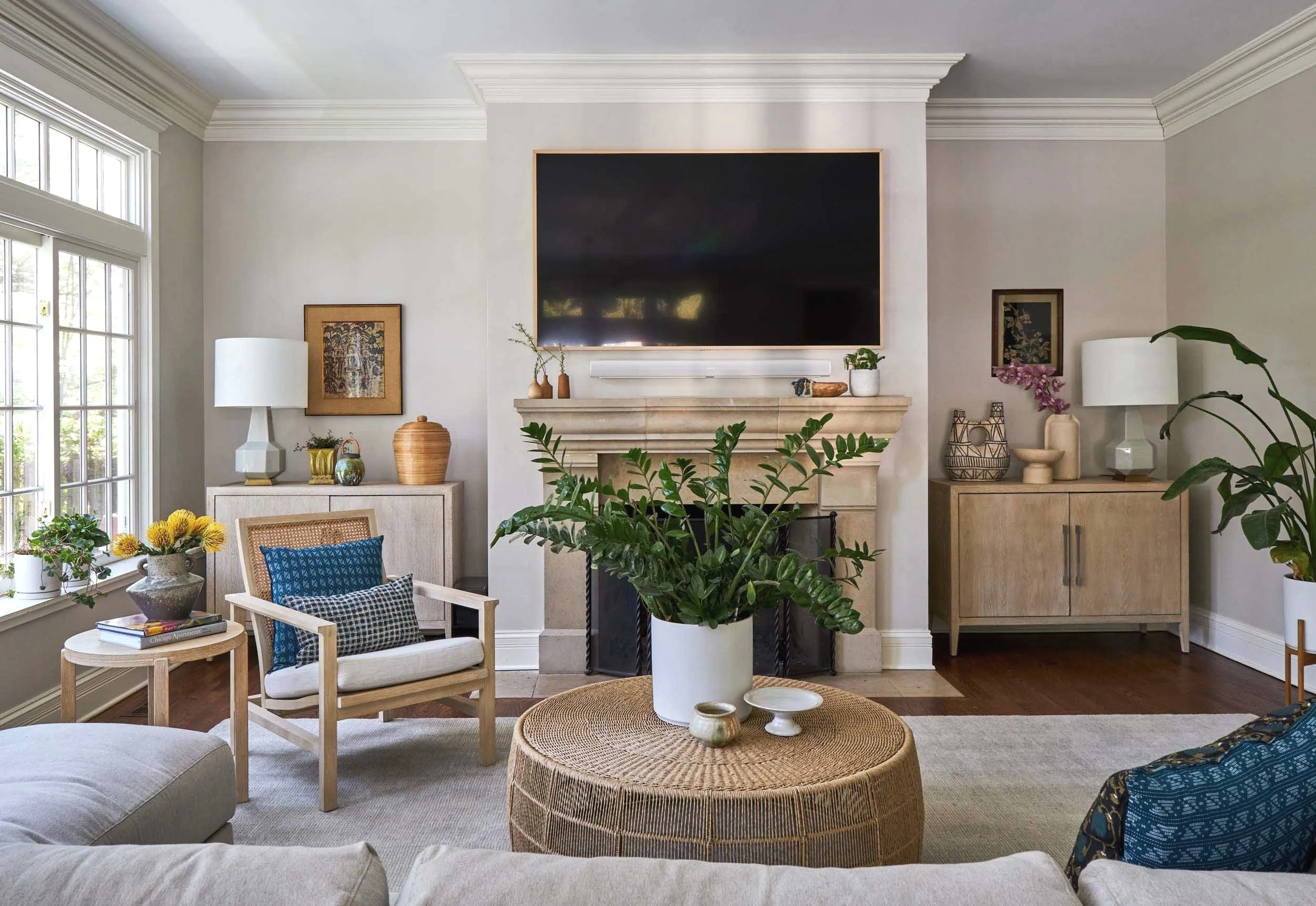 Imparfait Design Studio is celebrated for their exceptional talent in interior design that seamlessly merges timeless elegance with contemporary functionality,and these beautiful living rooms are no exception. Michael Alan Kaskel Photography
