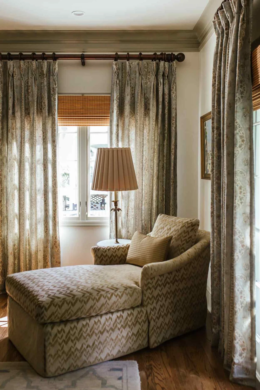 Classic interiors balance comfort with elegance, familiar with fresh, and functionality with beauty. Small touch a fabulous brass range hood, a stack of antique books or a personal collection that is uniquely yours can have a big impact.  This beautiful home designed by The Misfit House and photographed by Kristin Karch Photography